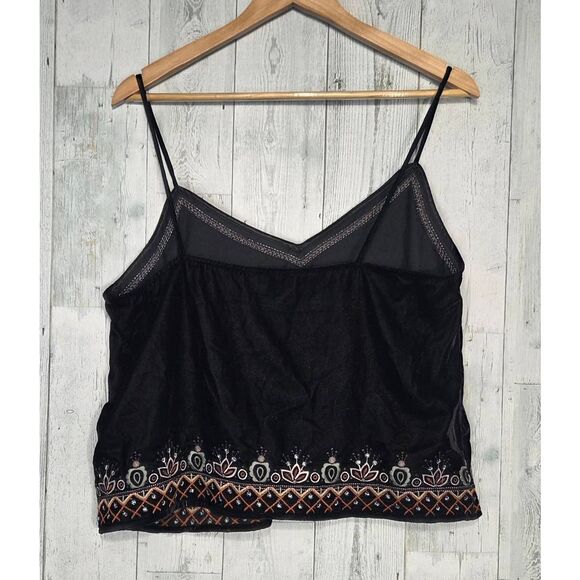 Aeropostale Beaded Boho Velvet Spaghetti Strap Tank Cami Slight Crop Sz. XL Jr. - Picture 4 of 7
